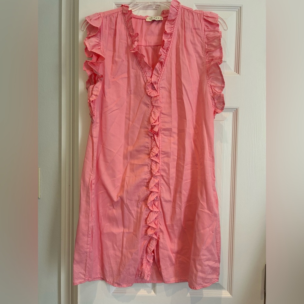 Ruffled Coral Sleeveless Dress